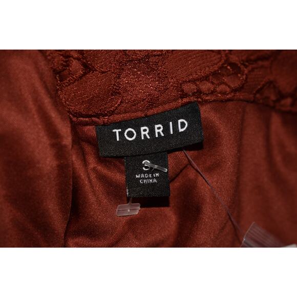TORRID NEW $50 Lace Ruffle Sleeveless Tank Top Brick Red 3 / US 3X - Picture 4 of 4